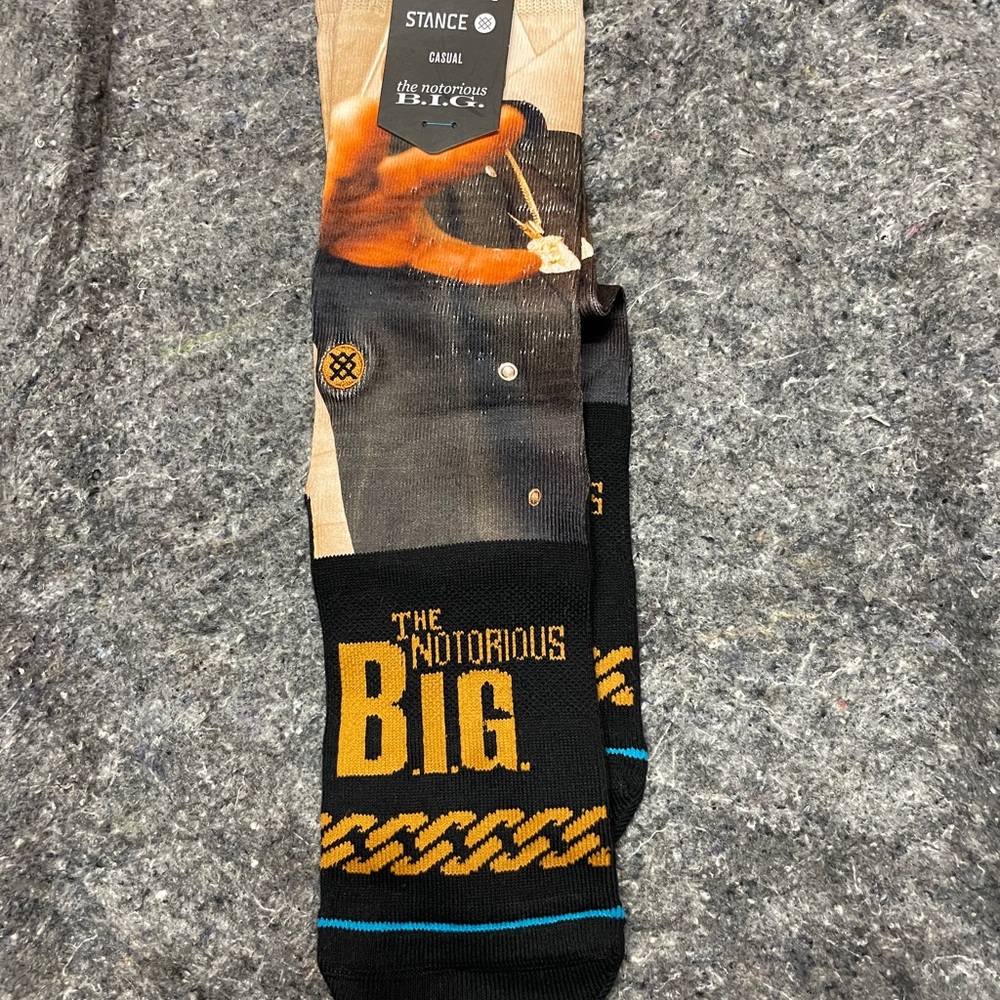 The Notorious B.I.G. Stance Socks Large Mens 9-13 Crew Socks Biggie Hip Hop Rap